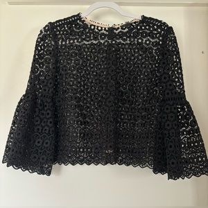 Jcrew daisy lace bell sleeve top